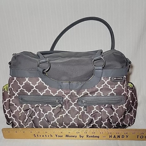 JJ Cole Collection Infant Baby Satchel Diaper Bag Stone Arbor Tote EUC - Picture 4 of 11